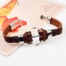 Bratara piele Brown Anchor